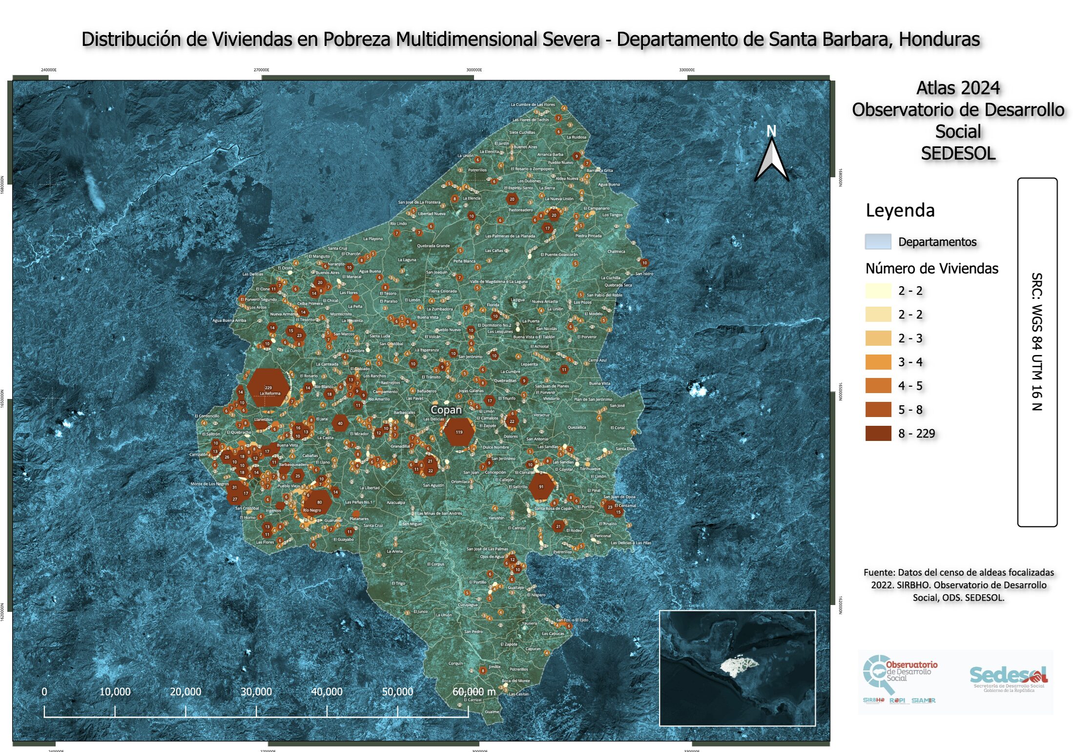 Galería de Mapas del IPM: Pobreza Severa